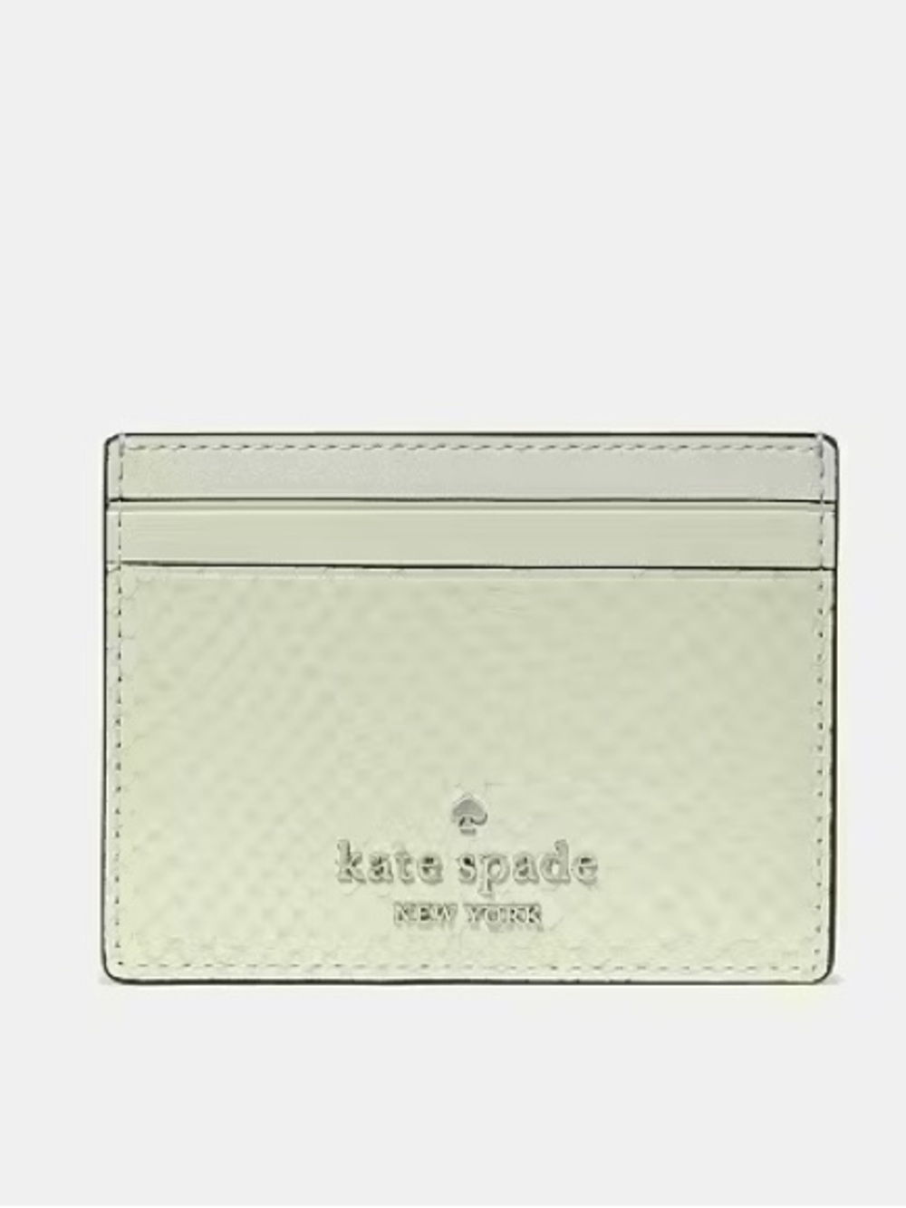 NWT Kate Spade Snake Small Slim Card Holder• Lime frosting with snake print